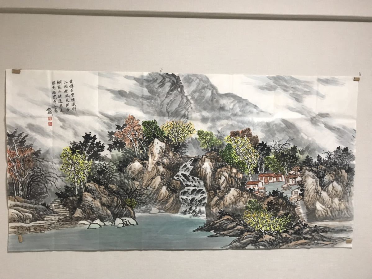 近代の書画家 「張大千 図」 書画立軸 肉筆保證 唐物 唐本 近代の書