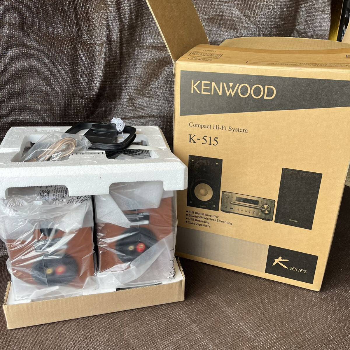 【未使用品】KENWOOD Compact Hi-Fi System K-515 スピーカー オーディオ機器 ケンウッド 箱付き ksp