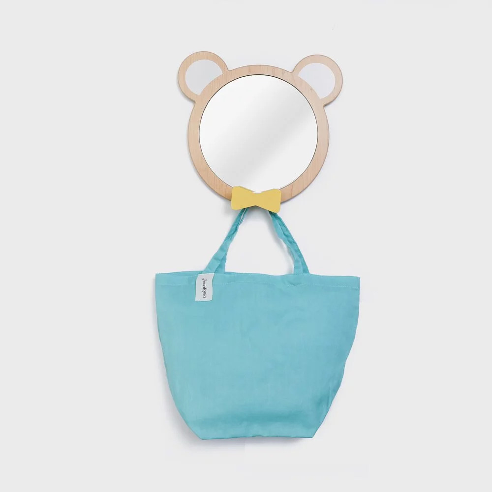 Jeantopia Animal Wall Mirror Bear アニマルウォールミラー クマ バッグ付き 鏡 フック くま 熊 子供部屋 雑貨 Jean Cultural & Creative