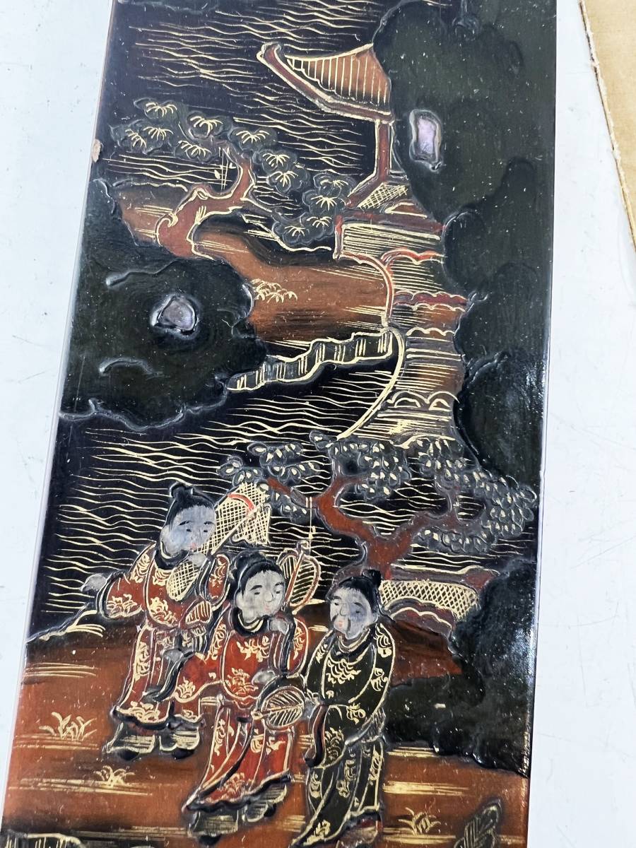 時代 蒔絵 螺鈿 短冊 1円～ 古美術 古道具 中国古玩 骨董 流美術漆器