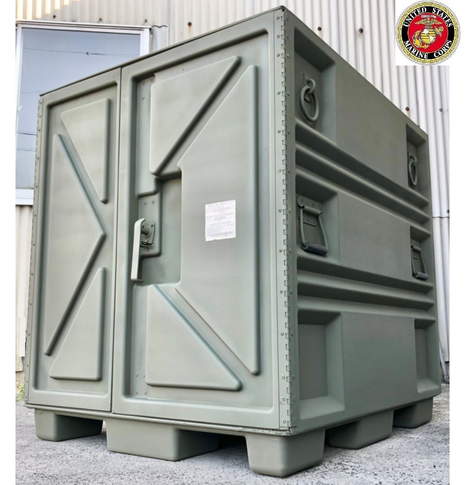 2 米軍　放出品　コンテナ　世田谷ベース　倉庫　道具箱　物置　FRP 米軍放出品】ミニコンテナ 道具箱 工具箱 サバゲー ミリタリー USMC