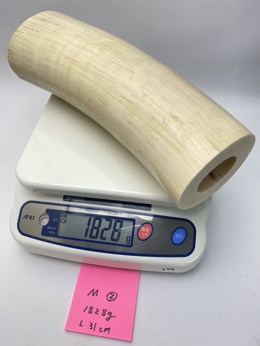 象牙風 1828g 31cm M2 マンモス 彫刻材 根付材 置物 古置物 古擺件 美術