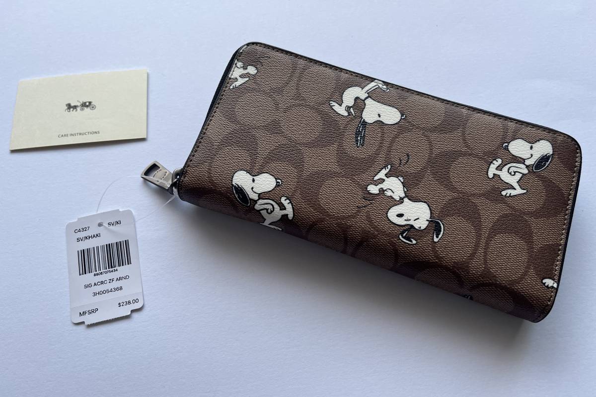ke-23 coach コーチ　長財布　カーキー　マルチシグネチャーコーテッドキャンバス　Ｃ4327