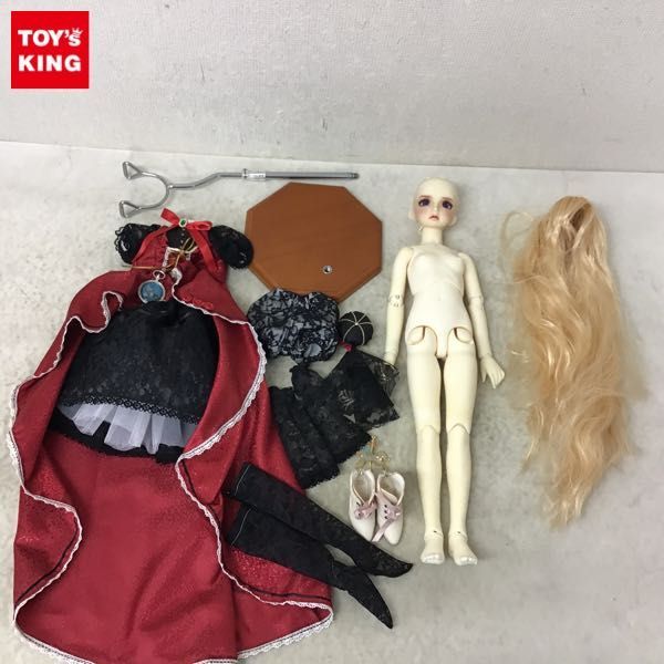 驚きの破格値，格安 1円〜 箱無 ボークス 等 SD スーパードルフィー フルチョ 女の子 SD-F-59ヘッド メイクあり ウィッグ 赤&times;黒レース 衣装 他(本体)｜売買されたオークション情報、yahooの商品情報をアーカイブ 本体