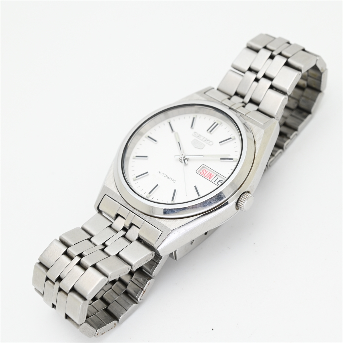セイコー ファイブ 5○7S26-0070 純正ステンレスベルト付 自動巻き 