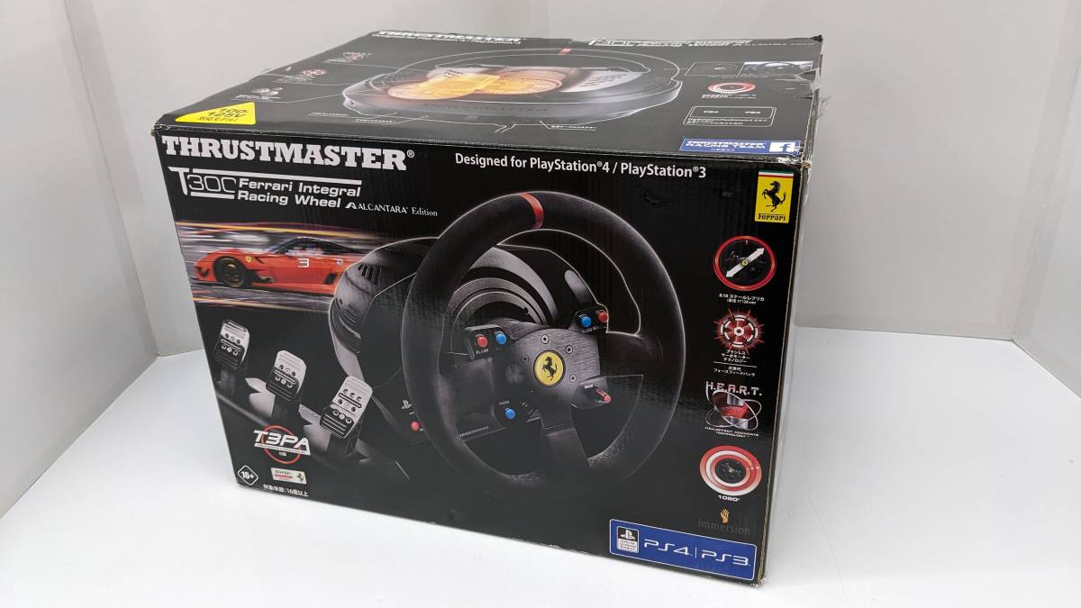◎D628/中古!!THRUSTMASTER T300 Ferrari Integral Racing Wheel ALCANTARA Edition ※クラッチ動作未確認、詳細、欠品不明※