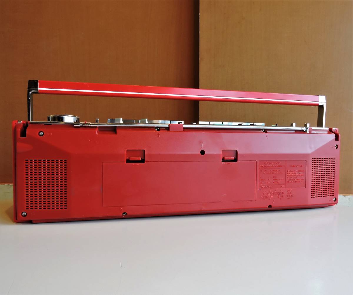 80s SANYO 小型ダブルラジカセ MR-WU4mkⅢ 人気色 レッド 整備済 動作
