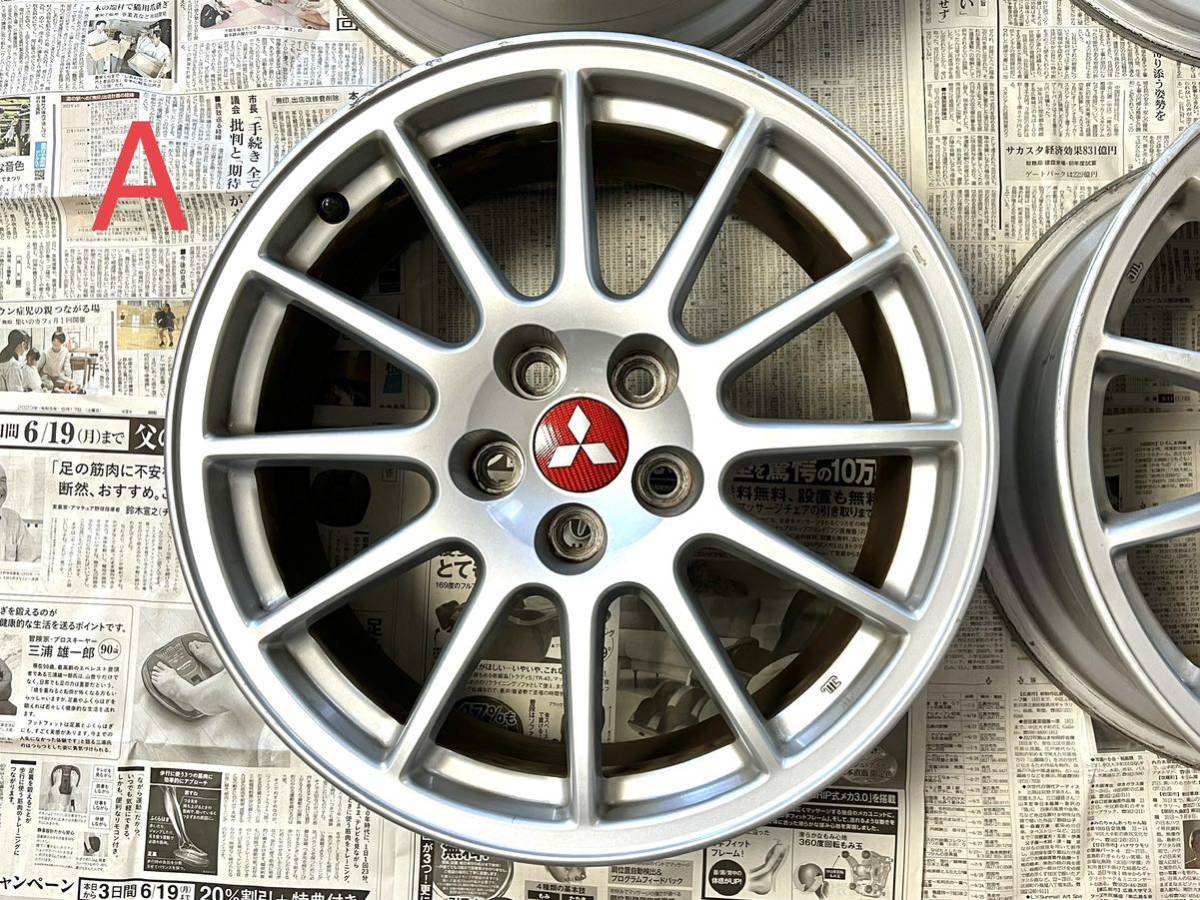 中古ホイール 三菱 ランサーエボリューションⅩ 純正ホイール4本 エンケイ 18×8.5+38 PCD114.3 5穴 245/40-18 ナット付 純正ホイール ランサーエボリューションX CZ4A (三菱) MITSUBISHI 18×8.5J＋38