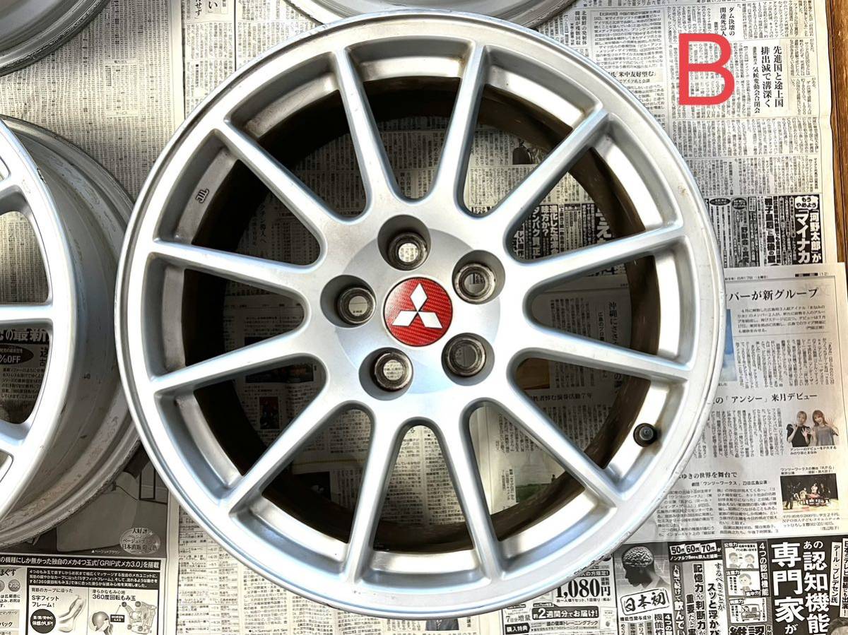 中古ホイール 三菱 ランサーエボリューションⅩ 純正ホイール4本 エンケイ 18×8.5+38 PCD114.3 5穴 245/40-18 ナット付 純正ホイール ランサーエボリューションX CZ4A (三菱) MITSUBISHI 18×8.5J＋38