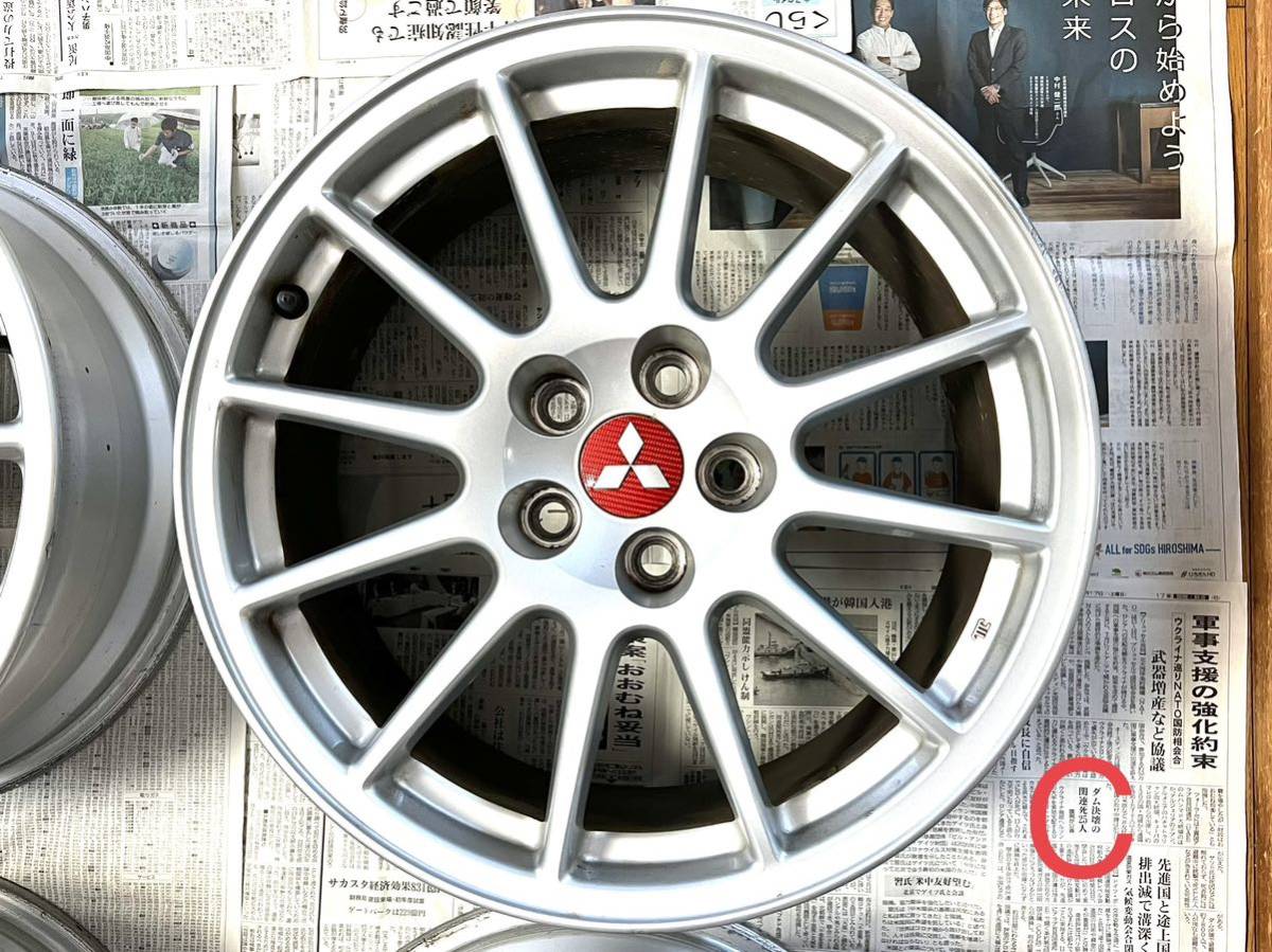 中古ホイール 三菱 ランサーエボリューションⅩ 純正ホイール4本 エンケイ 18×8.5+38 PCD114.3 5穴 245/40-18 ナット付 純正ホイール ランサーエボリューションX CZ4A (三菱) MITSUBISHI 18×8.5J＋38