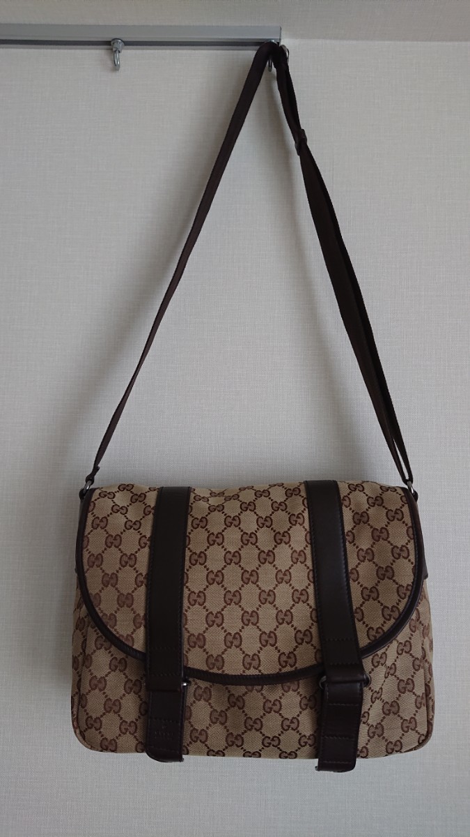 GUCCI ショルダーバッグ☆GG柄☆茶 ブラウン☆美品 GUCCI バッグ 