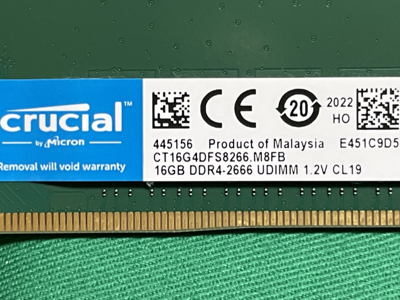 中古】DDR4-2666 32GB(16GB×2枚) crucial crucial（クルーシャル