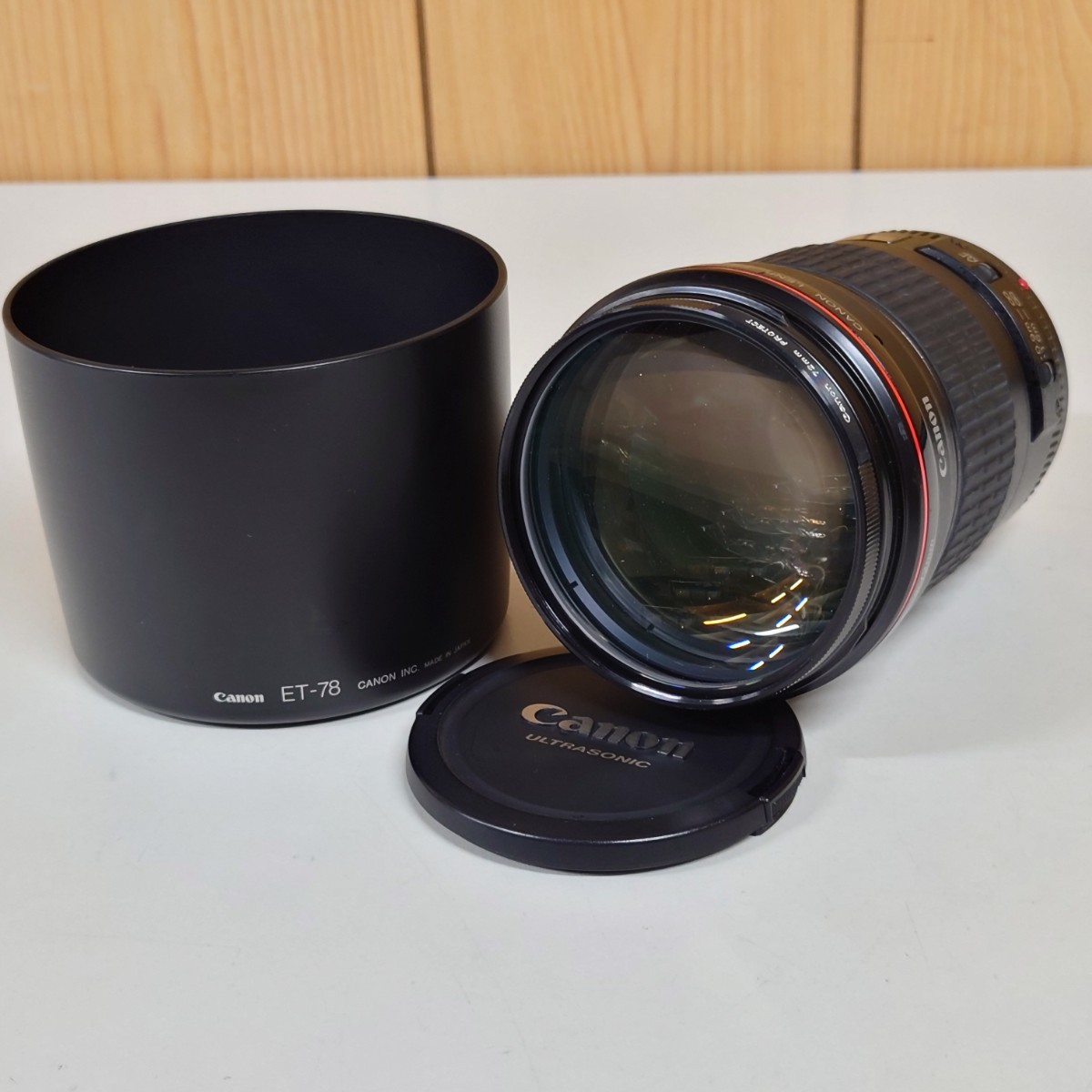 1円~【防湿庫保管】キャノン CANON LENS EF 135mm 1:2 L ULTRASONIC 72mm PROTECT レンズフード ET-78 一眼カメラ用 レンズ G120860