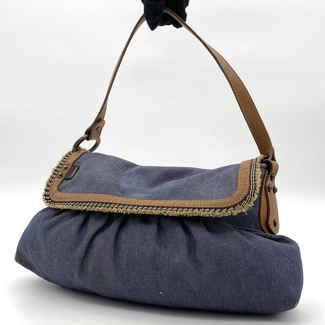 1円 《希少》FENDI フェンディ デニム アクセサリーポーチ ワン 