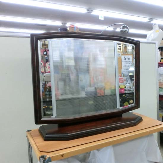札幌市内近郊限定 北海道民芸家具 卓上ミラー セントラル硝子