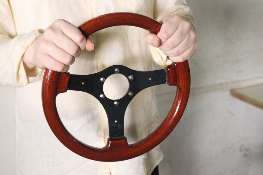 Sport Line スポーツライン ウッドハンドル 大型 39Φ？ 旧車 売り切り  