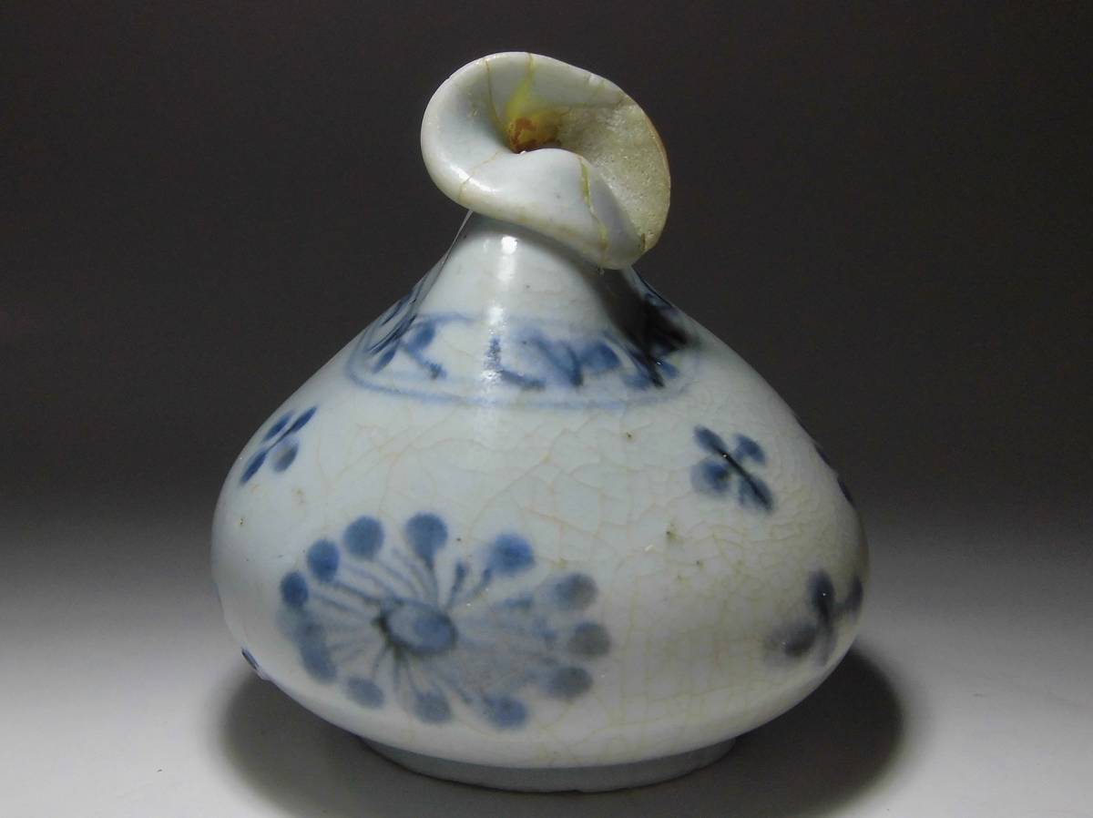 ☆旧家うぶ出し!!//古美術 古伊万里 変形 油壷 油壺 失敗作//