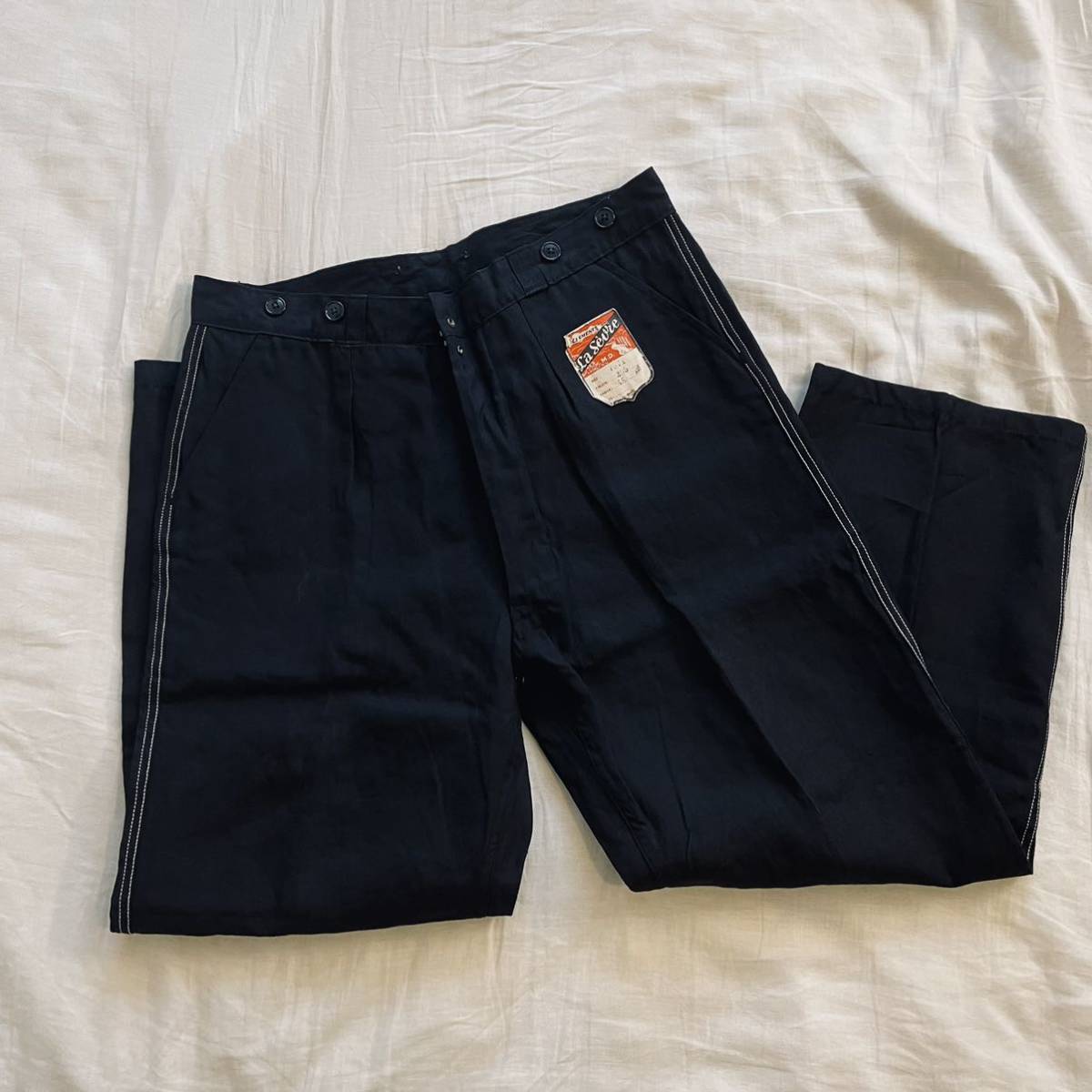 デッドストック 40s 50s vintage french リネンパンツ フレンチ 