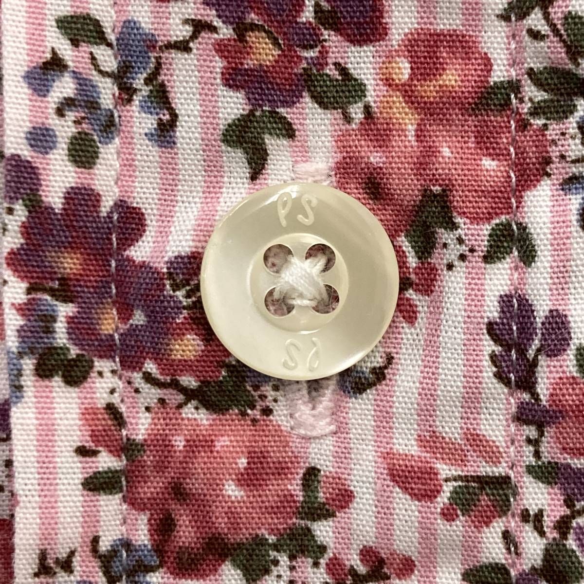 PS Paul Smith 花柄 総柄 半袖シャツ 日本製 メンズ ピンク Sサイズ 