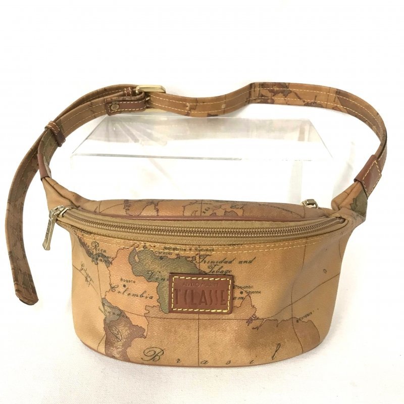 ＰＲＩＭＡ ＣＬＡＳＳＥ プリマクラッセ ウェストポーチ 鞄 世界地図 レディース ブラウン 鞄/266