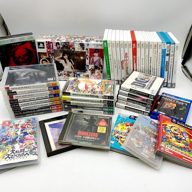 IZU【現状渡し品】 レトロ ゲームソフト まとめ売り PS/PS2/PS3/DS/Wii 他 ※約15kg分 〈023-230721-AS-03-IZU〉