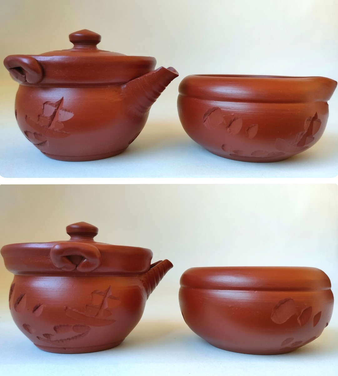 常滑焼 清水石仙 茶器 急須 湯冷 煎茶碗五客 共箱 共布 昭和三拾年晩秋