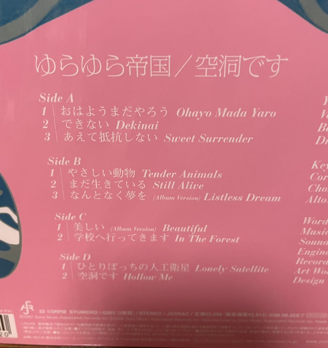 ゆらゆら帝国 Yura Yura Teikoku / Hollow Me 空洞です LP 2枚組 坂本