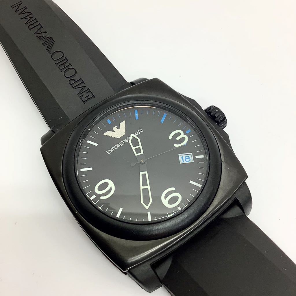 EMPORIOARMANI エンポリオアルマーニ メンズ 腕時計 ブラック クォーツ 