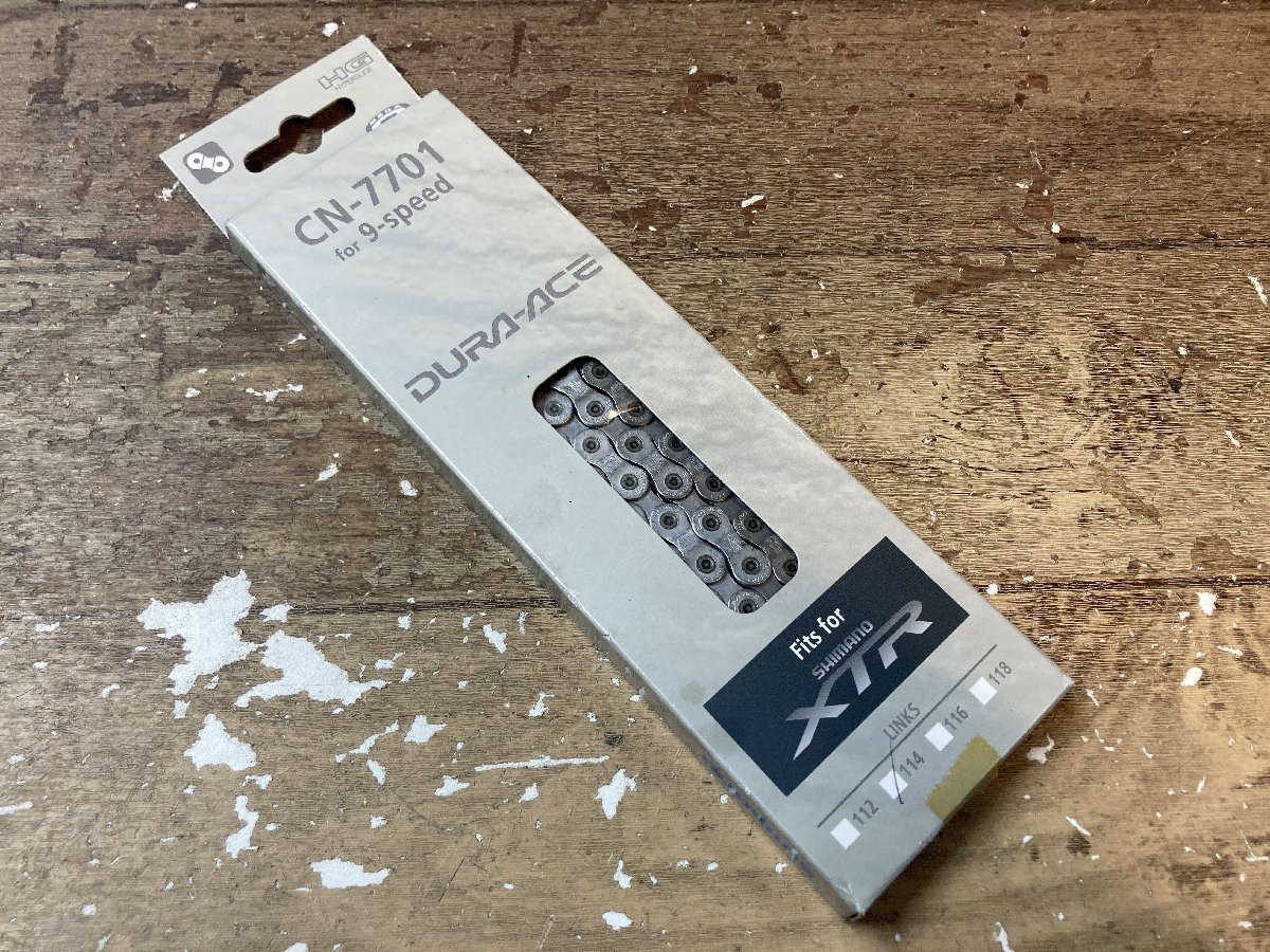 GY288 シマノ SHIMANO デュラエース XTR CN-7701 チェーン 9S 114リンク 未使用