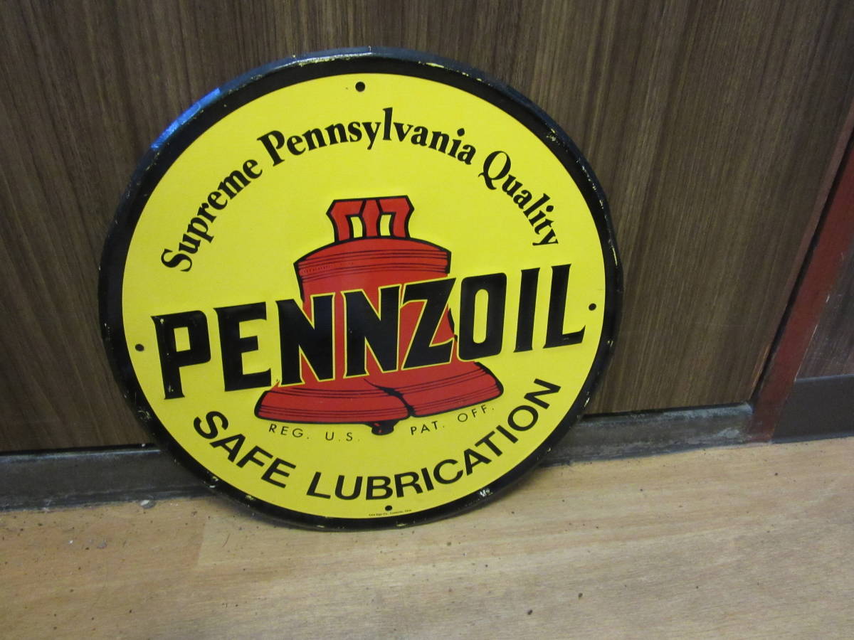 PENNZOIL 看板 - メタル看板 PENZOIL社 ヴィンテージサイン 1968年 