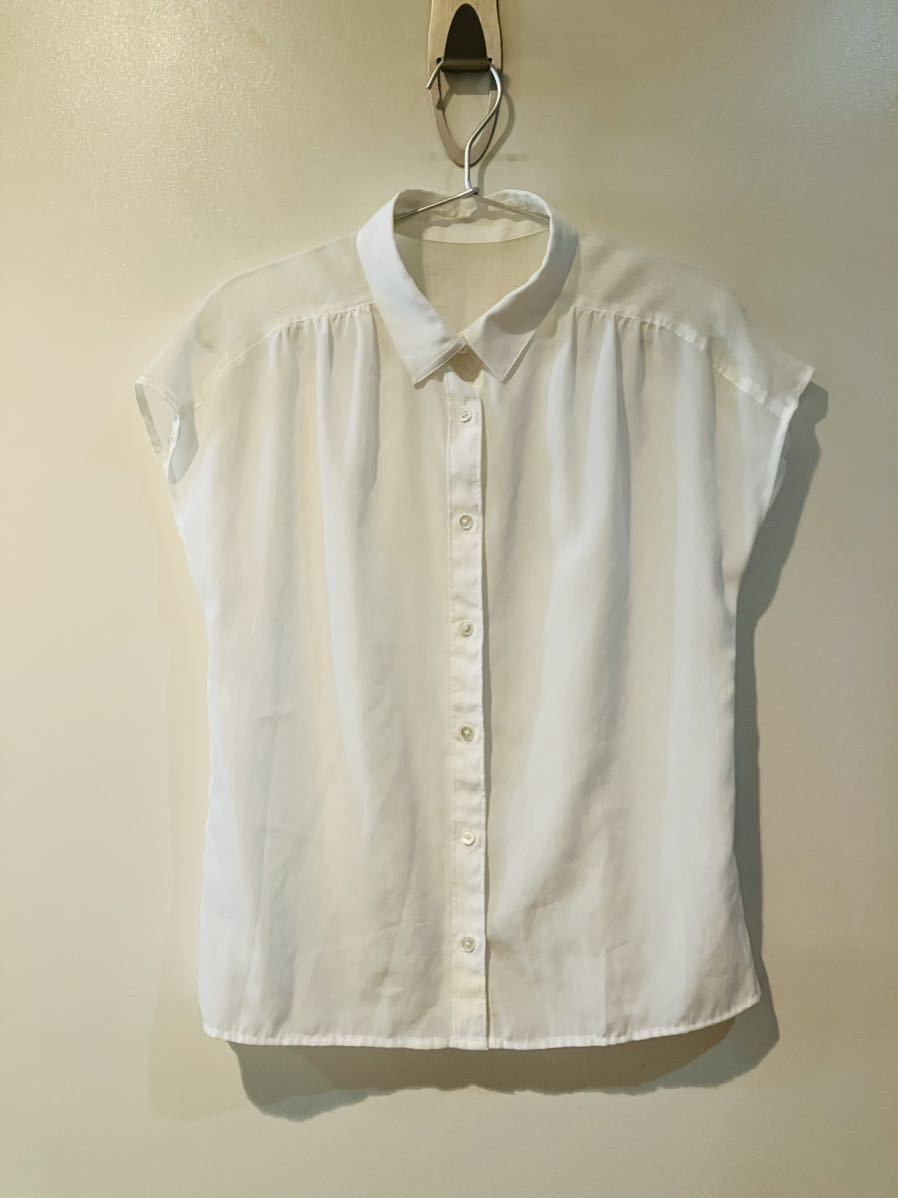 ユナイテッドアローズBAUTY＆YOUTHとろみノースリーブシャツブラウス白ホワイト