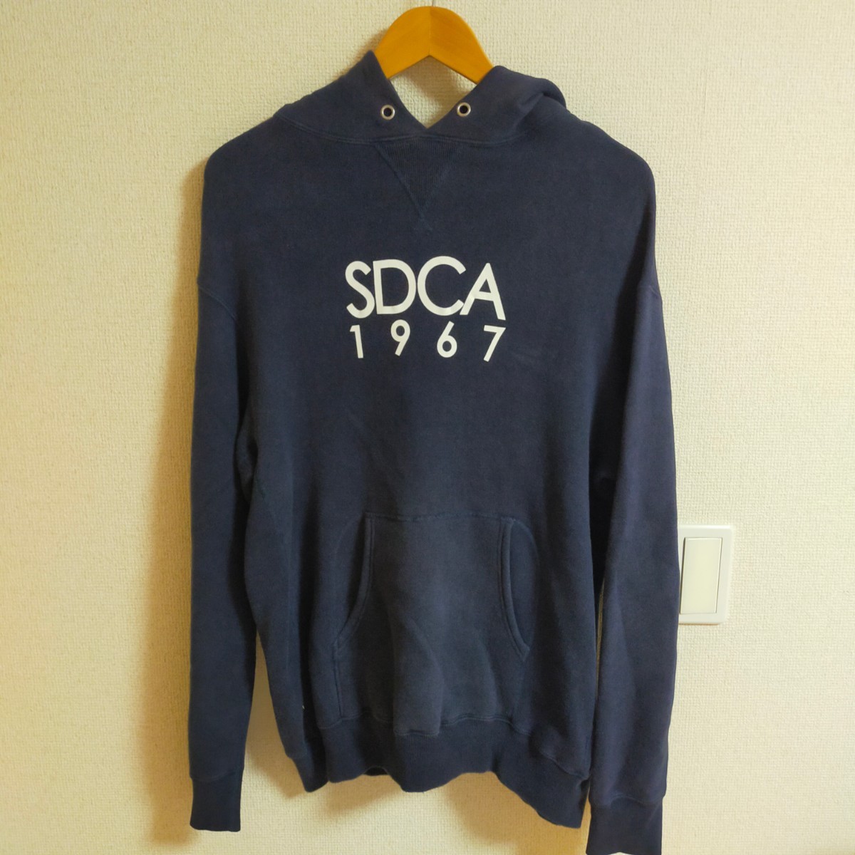 STANDARD CALIFORNIA スタンダードカリフォルニア Pullover Hood Sweat Logo プルオーバー スウェットフーディ ロゴパーカー S ネイビー