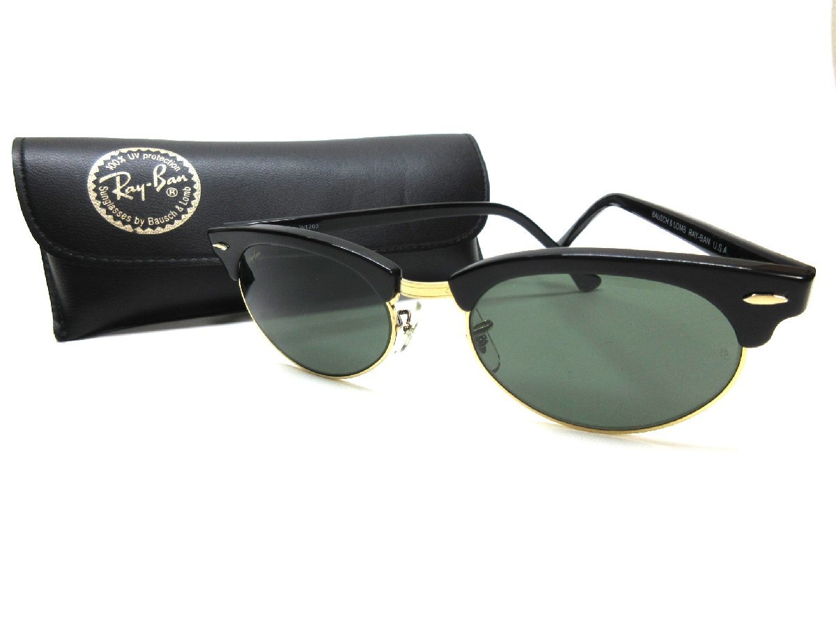 美品 B&L RayBan CLUBMASTER OVAL W1263 ボシュロム レイバン クラブ