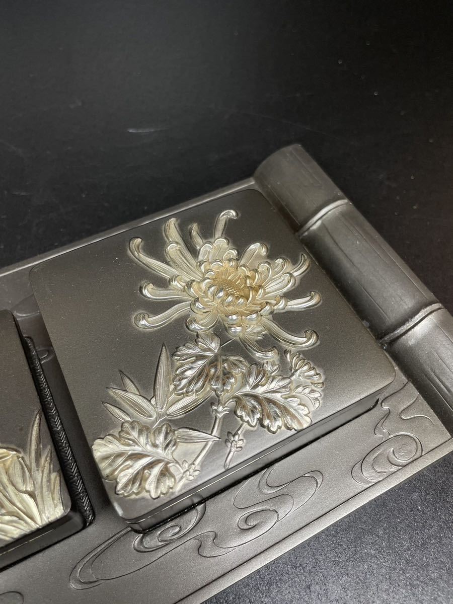 昭和レトロ 当時物 シガレットケース 灰皿 煙草盆 セット 金属製 喫煙 