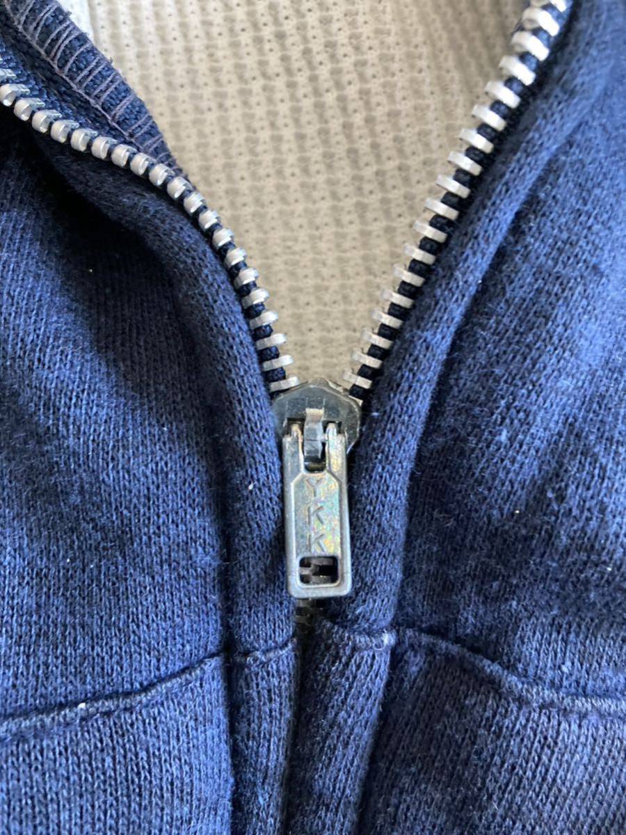 70 〜 80s thermal zip hoodie サーマル パーカー ykk 片爪 ネイビー