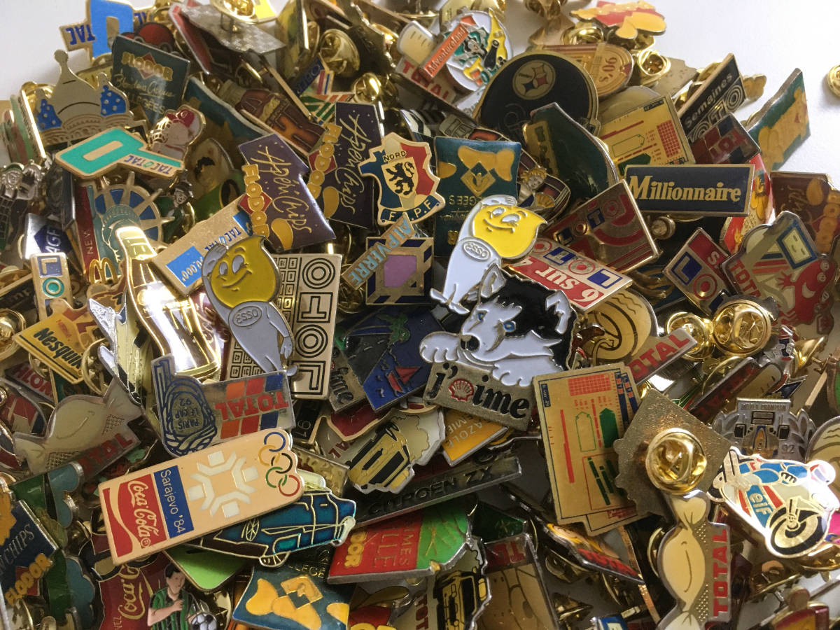 フランス雑貨 ピンバッジ200個セット ※ダブりあり まとめて ピンズ