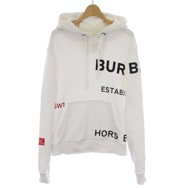 バーバリー BURBERRY ホースフェリー プルオーバー パーカー スウェット ロゴ 8017166 XS 白 ホワイト /DK レディース
