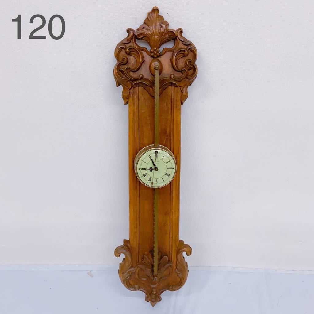 7D24【希少・動作品】Anno 舶来掛時計 自重時計 重力時計 1750 アンティーク レトロ