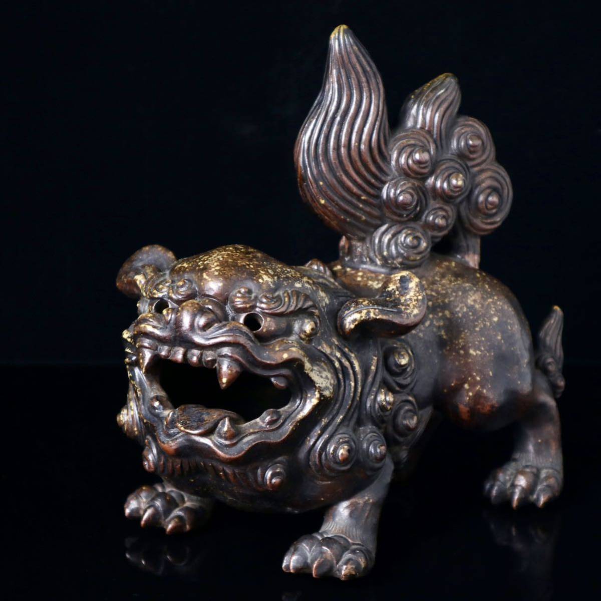 古備前 獅子置物 幅23.5cm 備前焼 床飾り 古美術 神獣 瑞獣 の入札