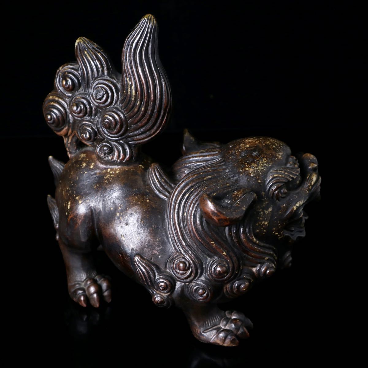 古備前 獅子置物 幅23.5cm 備前焼 床飾り 古美術 神獣 瑞獣 の入札