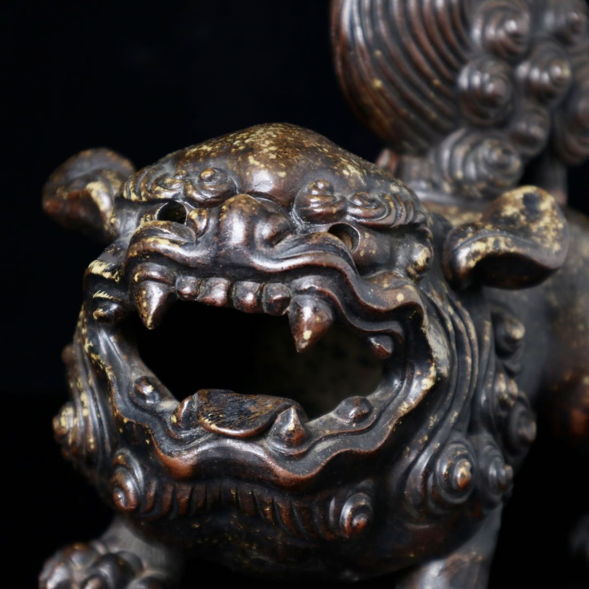 古備前 獅子置物 幅23.5cm 備前焼 床飾り 古美術 神獣 瑞獣 の入札