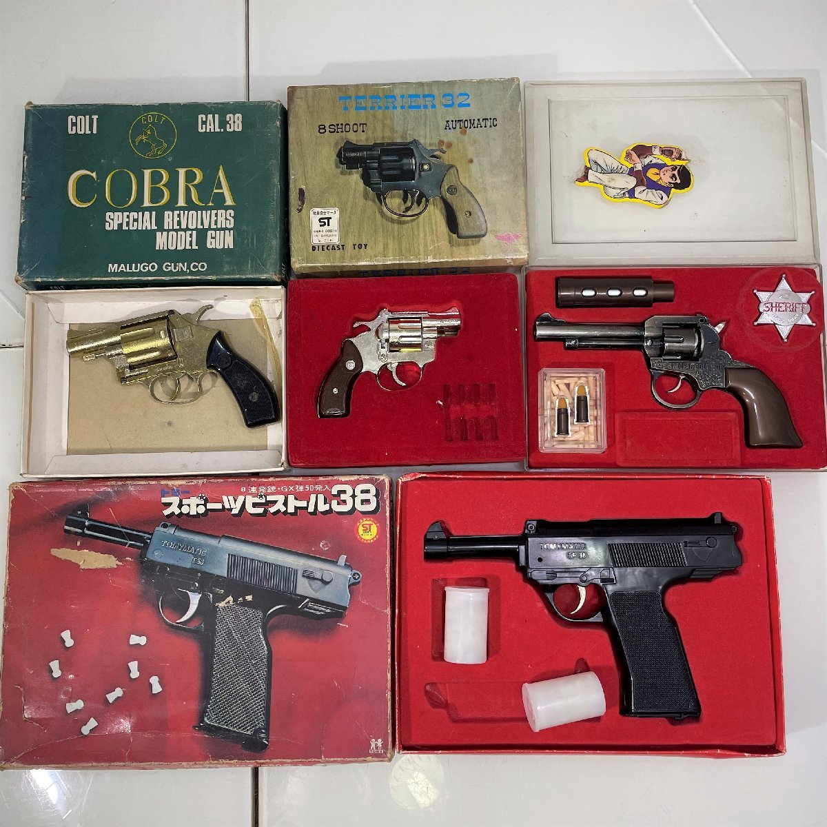 ∞M∞ モデルガン まとめ売り TERRIER 32 SHERIFF スペシャルコルト601 COBRA COLT CAL.38 スポーツピストル38 昭和レトロ 玩具 ∞T-230804