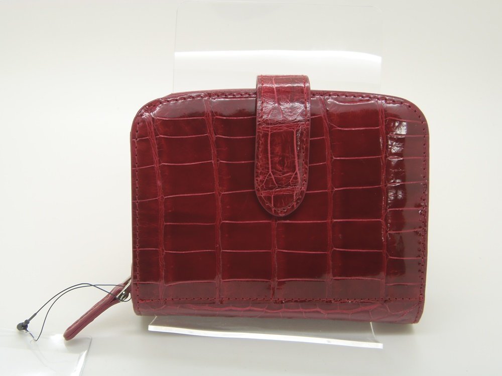 ◯ LIBERTA シャイニングクロコ 折りたたみ財布 GF940275 M チェリー 未使用品
