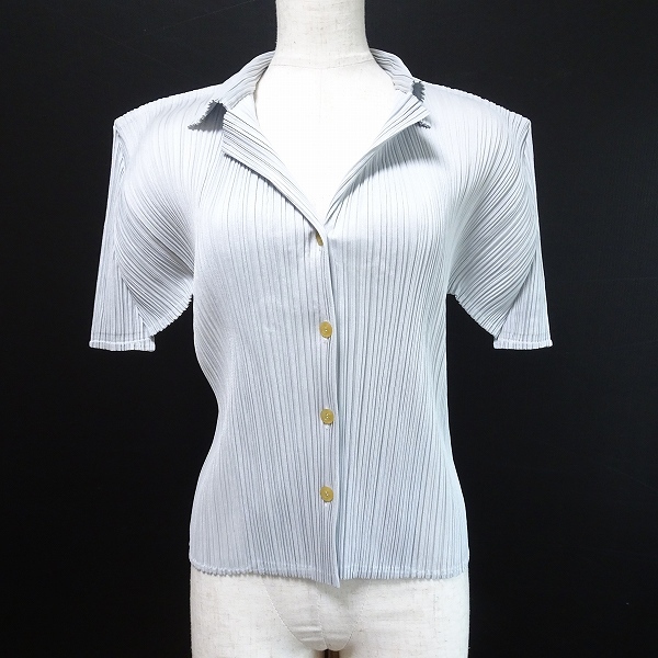 PLEATS PLEASE ISSEY MIYAKE◇プリーツ半袖カットソー/3/ポリエステル