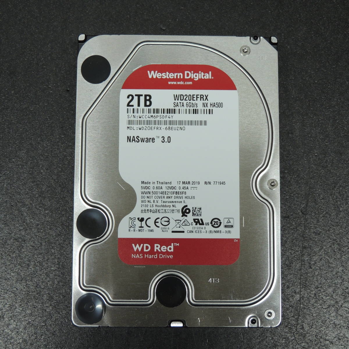 検品済み/使用1380時間】WD 2TB HDD WD20EFRX 管理:Q-89 【公式通販】