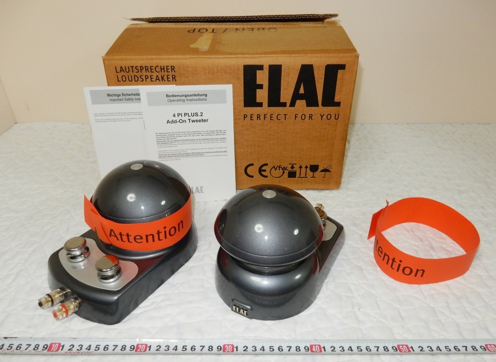 美品　★　ＥＬＡＣ　４ＰＩ　ＰＬＵＳ．２　リボン型 スーパーツイーター　元箱付　★（ペア）