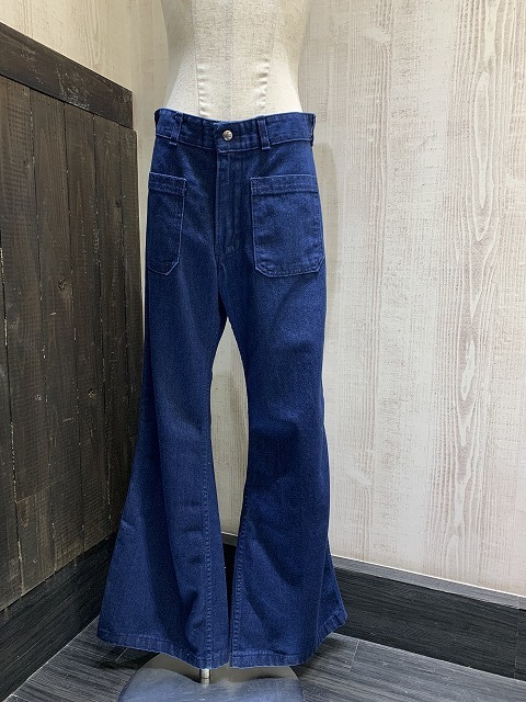 70s ビンテージ seafarer US NAVY ミリタリー デニム セーラー フレア パンツ レトロ 希少 美品 アメリカンビンテージ アメリカ古着