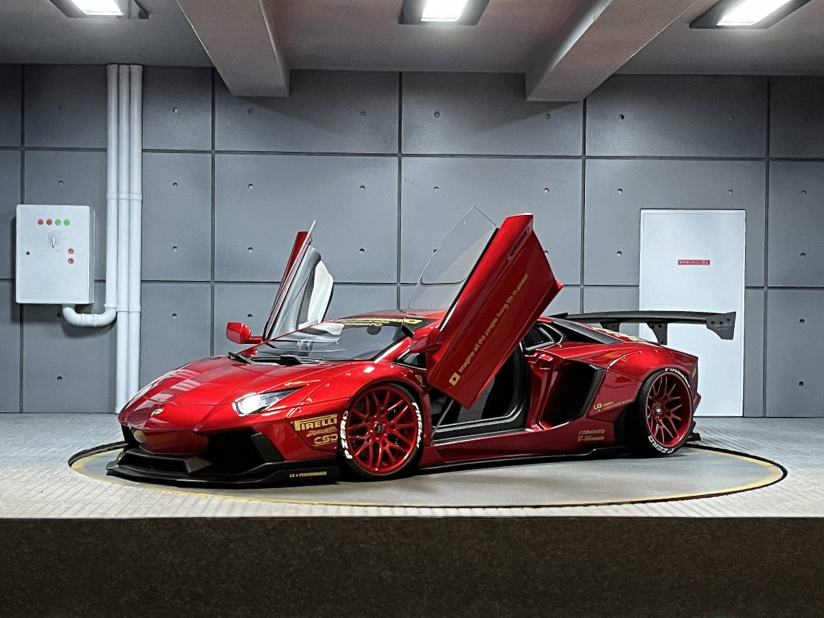 AUTO art】1/18 LB-WORKS LAMBORGHINI AVENTADOR (METALLIC RED