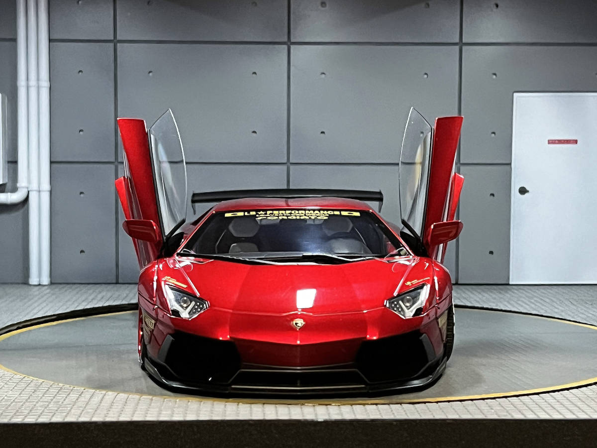 AUTO art】1/18 LB-WORKS LAMBORGHINI AVENTADOR (METALLIC RED