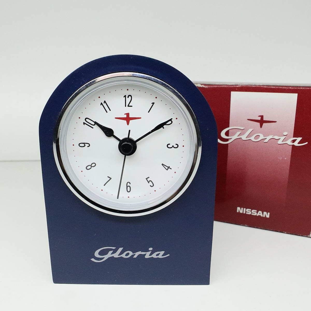 ☆旧車グッズ☆日産 グロリア ノベルティ 卓上 置時計 高10.5cm 